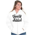 thumbnail image 3 of Health Addict Vegetarian Vegan Diet Zip Up Hoodie Men's Women's Brisco Brands L, 3 of 5