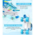 thumbnail image 5 of Roller Skates for Girls and Boys,4 Size Adjustable Kids Toddler Roller Skates with Light up Wheels for Toddlers Children Outdoor Indoor / Blue, 5 of 6