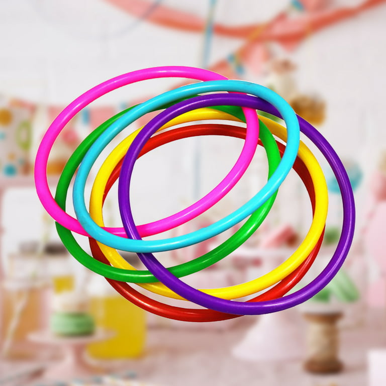 24pcs Plastic Toss Rings Kids Ring Toss Game for Kindergarten Garden Backyard Outdoor Games (Random Color)