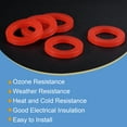 thumbnail image 4 of Uxcell 1/2" 3/4" DN20 Silicone Rubber Flat Washer Quick Connector Gasket Red 5 Count, 4 of 5