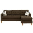 thumbnail image 6 of Poundex Furniture 2 Piece Fabric Sectional Sofa Set in Chocolate Finish, 6 of 9