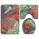 thumbnail image 1 of ABPHQTO Pájaros de flor roja y cactus Juego de alfombras de baño de 3 piezas Alfombra de baño Alfombra de contorno y tapa de inodoro, 1 of 2