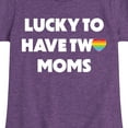 thumbnail image 3 of Instant Message - Lucky Two Moms - Girls Fitted Short Sleeve Tee, 3 of 6