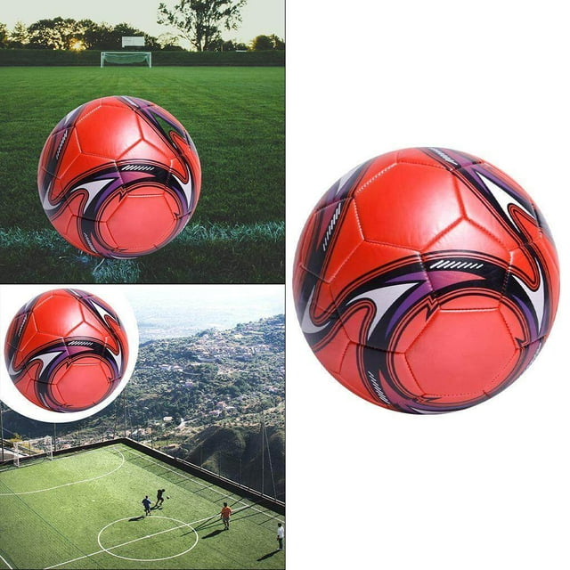 Ballons de Soccer Larges Soccer PVC Durabilité Match Rond Ballon Inodore Ballons Surface d'Entraînement Ballons de Soccer Non Toxiques Bleu Bleu Rouge