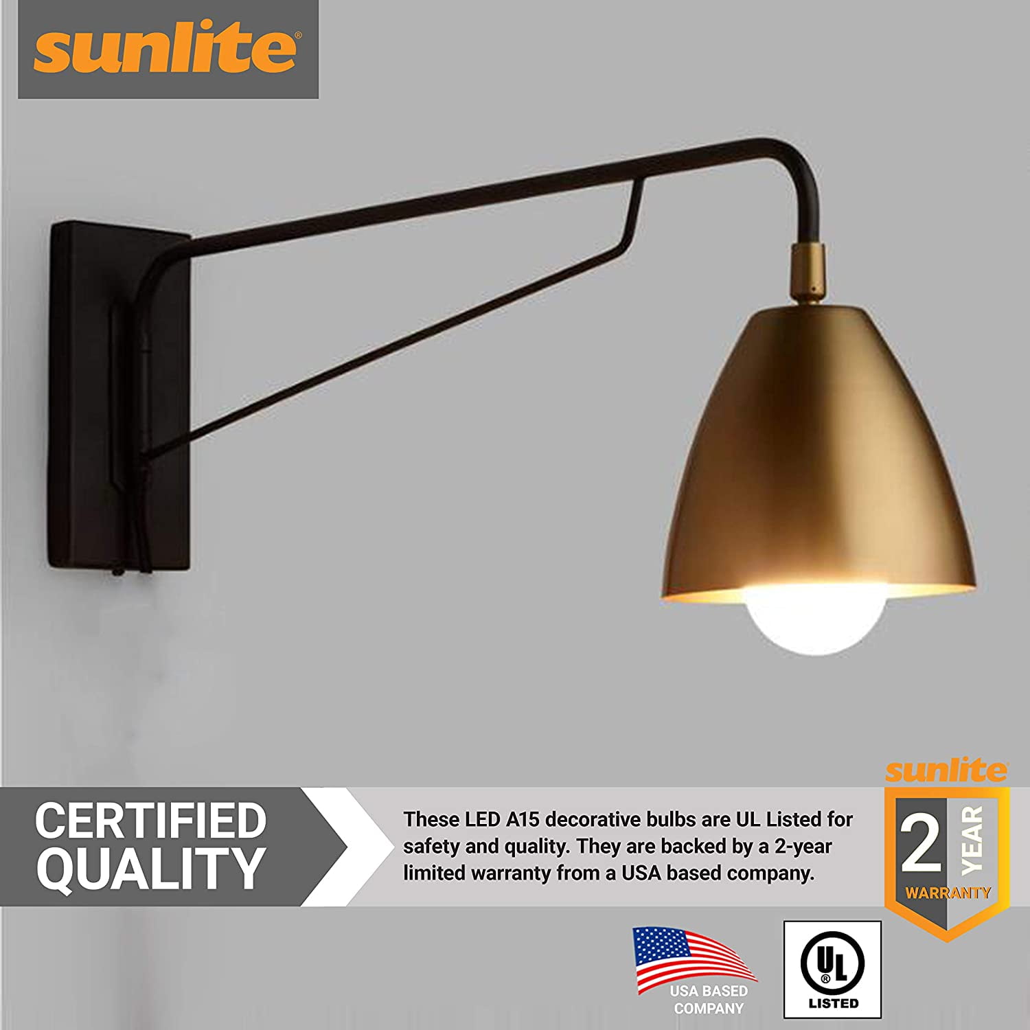 Sunlite LED A15 Appliance Clear Light Bulb, 6 Watts (40W Equivalent), Medium E26 Base, Dimmable, Clear, ETL Listed, 3000K Warm White, 6-Pack