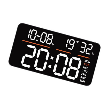 Contemporary Digital Wall Clock Featuring LED Screen, Alarms, Countdown Timer, Remote Control & Temperature Reading