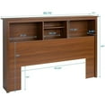 thumbnail image 3 of BOWERY HILL Country Style Freestanding Full/Queen Wood Bookcase Bed Headboard and Cabinet Storage in Cherry, 3 of 6