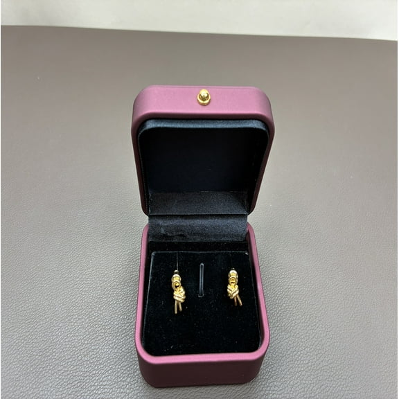 Jetika Trendy Gold Knot Earrings for Women Statement Drop Bow Earrings Lightweight Hypoallergenic Fashion Gold Jewelry