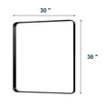 thumbnail image 2 of Resenkos 36x30 Inch Wide Rectangle Wall Mirror - Rounded Corners & Sturdy Black Metal Frame, Perfect for Living Room & Bathroom, Black​, 2 of 13