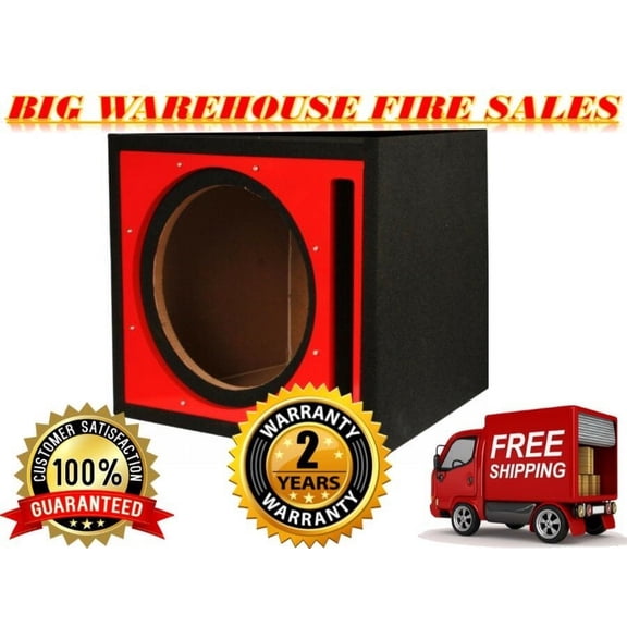 Absolute USA 10" Single MDF Slot Ported Vented Subwoofer Enclosure Empty Boombox