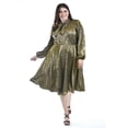 thumbnail image 1 of Vestido plisado con lazo Roman Fashion Tallas Extras 4322 Dorado 36, 1 of 5