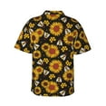 thumbnail image 3 of Fotbe Sunflowers And Bww Hawaiian Shirt for Men Unisex Summer Beach Casual Short Sleeve Cotton Linen Button Down Shirts-3X-Large, 3 of 9