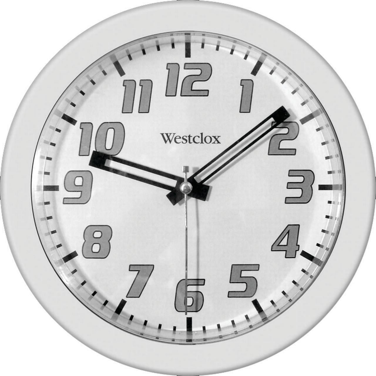 Westclox 32031W Wall Clock, Round, White Frame