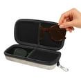 thumbnail image 2 of WIRESTER Double Eyeglasses Case, Hard Shell Dual Glasses Holder with Zipper & Keychain Clip - Seashells On The Beach, 2 of 6