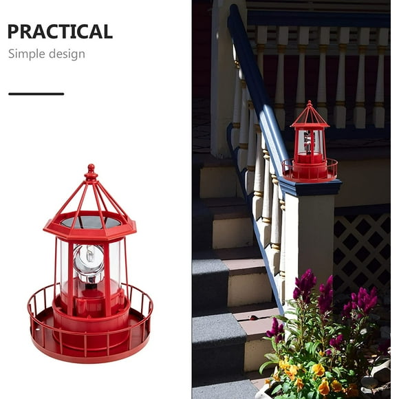 NARABB LED Solar Powered , 360 Degree Rotating Lamp Courtyard Decoration Garden Towers Statue Lights For Outdoor Patio Garden