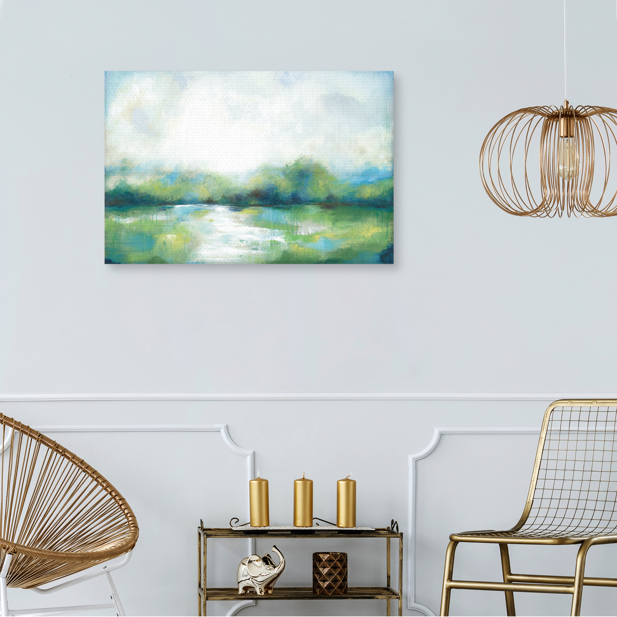 Fresh Green Landscape II by Willowbrook Fine Art Canvas Art Print