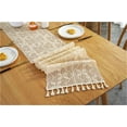 thumbnail image 4 of Vintage Macrame Table Runner, Handmade Crochet Lace Embroidery Table Runner, Boho Cotton Tablecloth with Tassels for Wedding Dining Table (A.30 x 160 cm), 4 of 7