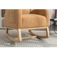 thumbnail image 2 of MAYEERTY Teddy Fabric Rocking Chair, with Packet Wood Legs, Khaki, 2 of 6