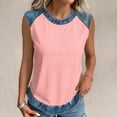 thumbnail image 4 of Domuza Woman's July Of 4th Shirts Usa Flag Graphics Sleeveless Top Casual Grew Neck T Shirts 2026 Summer Trendy Clothes Pink XL, 4 of 6
