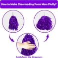 thumbnail image 4 of 6-Pack Metallic Cheerleading Pom Poms with Handles, Bulk Cheer Poms for Sports, Dance, Football Games & Parties, 4 of 5