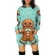 thumbnail image 3 of Vestido tipo jersey con capucha y elementos navideños divertidos con estampado digital 3D de Navidad para otoño, 3 of 5