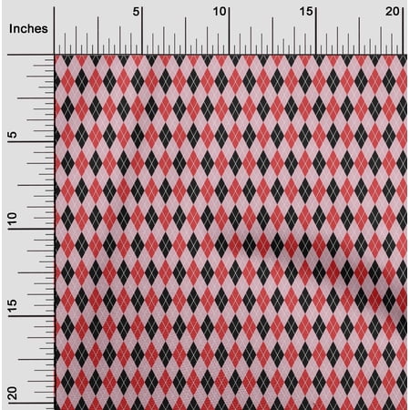 oneOone Cotton Silk Pastel Pink Fabric Argyle Check Dress Material Fabric Print Fabric By The Yard 42 Inches Wide