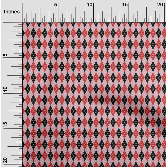 oneOone Cotton Poplin Twill Pastel Pink Fabric Argyle Check Sewing Craft Projects Fabric Prints By Yard 56 Inches Wide