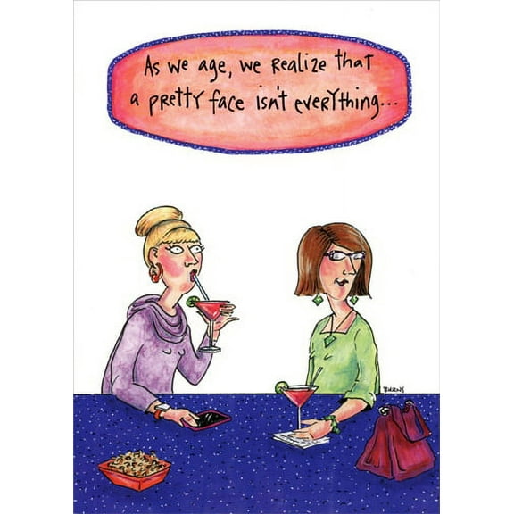 Oatmeal Studios Pretty Face Isn't Everything Funny Feminine Birthday Card