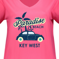 thumbnail image 3 of Inktastic Paradise Beach in Key West with Palm Trees and Car Women's Plus Size V-Neck T-Shirt, 3 of 4