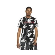 Jordan M J Jumpman Air Aop Ss Crew Mens Active Shirts & Tees Size Xxl, Color: Black/Multi