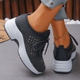 thumbnail image 4 of Tennis Shoes Women Fashion Mesh Wedge Sneakers Casual Slip on Antislip Thick Sole Outdoor Walking Shoes Grey Size 6.5, 4 of 8