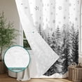 thumbnail image 6 of Black Christmas Shower Curtain - Water Repellent Fabric Shower Curtains Washable, Winter Xmas Trees Snowflakes Rustic Decorative Polyester Cloth Bathroom Curtains Modern Bath Decor 36"x72", 6 of 8