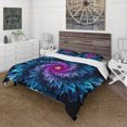 thumbnail image 1 of Designart 'Purple And Blue Fractal Flower' Modern Duvet Cover Set, 1 of 5