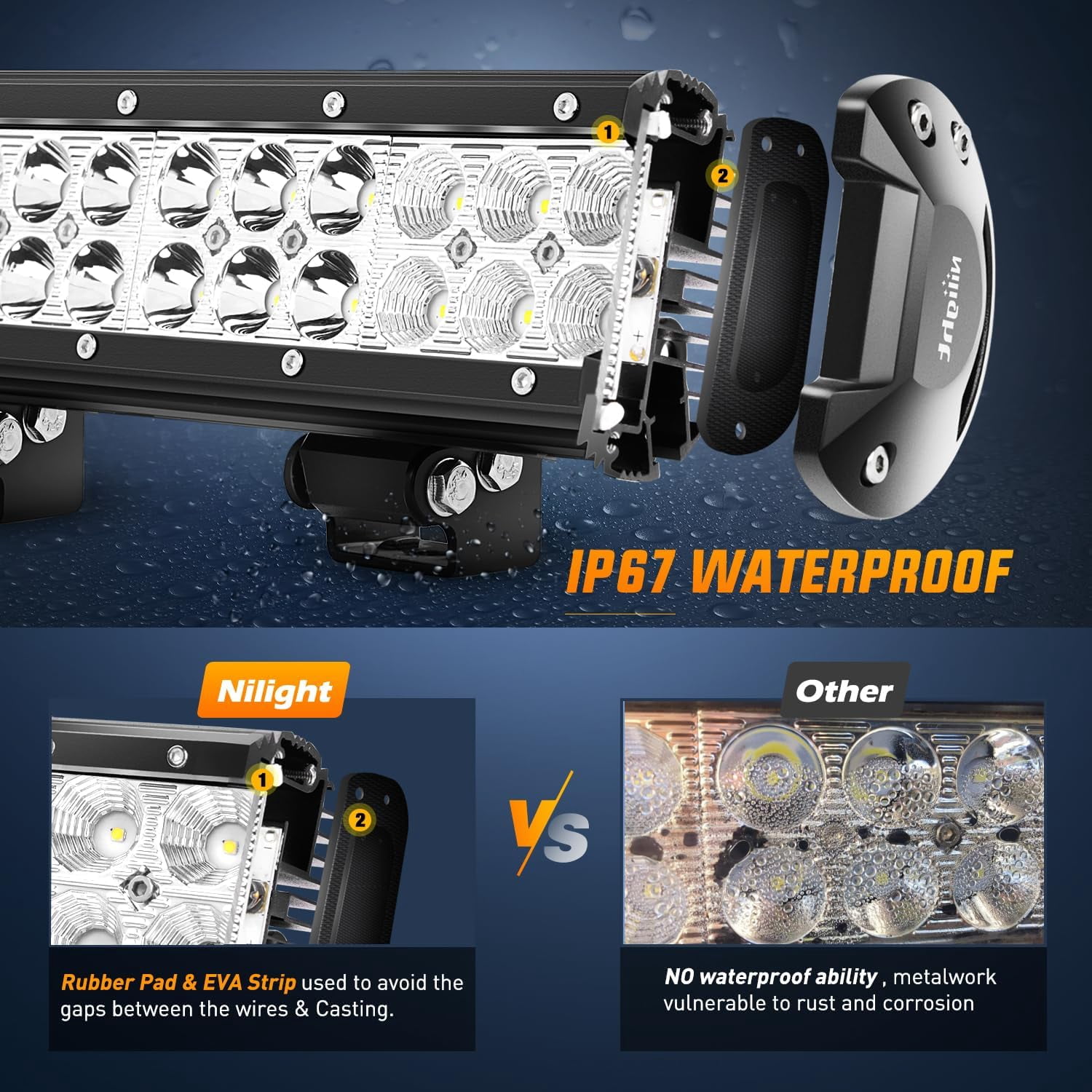 Nilight 20Inch 126W Spot Flood Combo Led Light Bar 4PCS 4Inch 18W Spot LED Pods Fog Lights with LED Light Bar Wiring Harness Kit for Truck Tractor Off-Road Pickup Golf Cart SUV ATV UTV 4x4 Van Camper