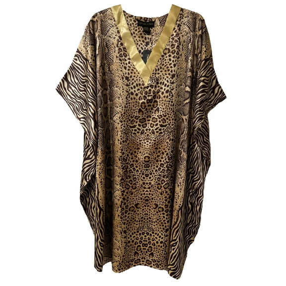 Up2date Fashion's Women's Satin Short Caftan / Kaftan,  Animal Print, CShort-03GD