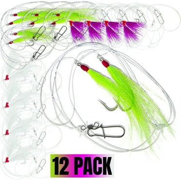 UNCLE MO'S SALTWATER TACKLE 22" Heavy Duty Hi-Lo Rigs for Fluke Flounder, Sea Bass, 3-Counts