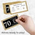 thumbnail image 2 of Big Dot of Happiness Adult 70th Birthday - Gold - Birthday Party Game Scratch Off Cards - 22 Count, 2 of 6