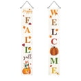 thumbnail image 2 of Thanksgiving Door Couplet Curtain Set, Pumpkin Maple Leaf Turkey Patterned Door Hanging, 2 Panel Harvest Festival Decor, Ornament for Front Door Home Thanksgiving, 2 of 7