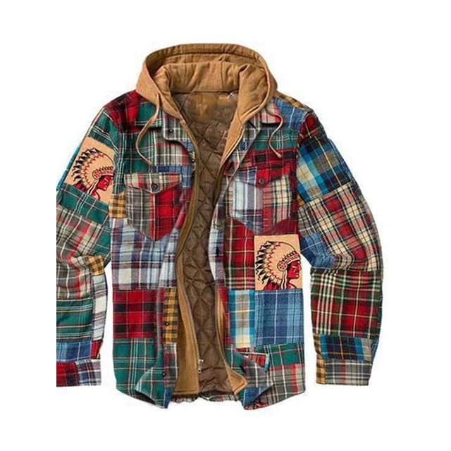 Innerwin Coat Color Block Men Jacket Outdoor Long Sleeve Full Zip Outwear Style-E M