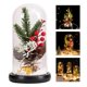 thumbnail image 3 of Adorno de vidrio con luz LED Adorno de vidrio Decoración de vidrio Decoración de vidrio para Frijol rojo rama de pino, 3 of 9