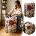 thumbnail image 2 of Lumxatz Boho Quilted Laundry Hamper with Handles, Extra Soft Large Floral Storage Organizer for Bedroom, Portable Washing and Storage Container C, 2 of 7