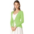 thumbnail image 1 of Women's Tie Front Metallic Ruffled Long Sleeve Open Cardigan, 1 of 6