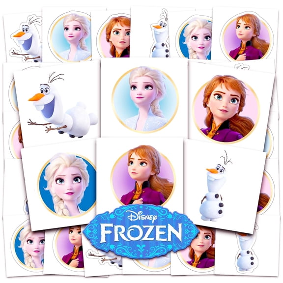 Disney Frozen Tattoos Party Favors Bundle ~ 72 Perforated Individual 2" x 2" Frozen Temporary Tattoos for Kids Boys Girls (Disney Frozen Party Supplies) (Frozen Tattoos)