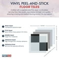 thumbnail image 4 of PowerSellerUSA Vinyl Self Adhesive Floor Tiles, 12x12 inches with 1.2 mm Thick 100-Pieces Contemporary Design Peel and Stick Floor Tile Stickers, Square Flooring Tiles for Kitchen, Black White Check, 4 of 8