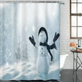 thumbnail image 2 of 4 Pcs Shower Curtain Set Vintage Christmas Santa Claus Elf with Non-Slip Rugs Toilet Lid Cover and Bath Mat Bathroom Decor Set 72" x 72", 2 of 7