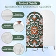 thumbnail image 3 of Arch Covers, Burnt Orange Green Flower Arch Covers Stretchy Backdrop 4'x1.65', Boho Ethnic Vintage Spandex Fitted Round Top Chiara Arches Backdrop Cover for Wedding Party Birthday Banquet, 3 of 9