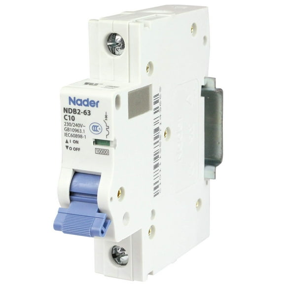 ASI AC Miniature Circuit Breaker - 1 Pole DIN Rail Mount 4 Amp 240 Volt Unit with Shock-Proof Terminations, Trip Curve C, L1 and Neutral Circuits