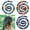 thumbnail image 5 of Anvazise Ethnic Style Retro Print Dreadlocks Hair Tie Handmade Flexible Iron Wire Embedded Bendable Ponytail Holder Hair Accessories Black One Size, 5 of 13