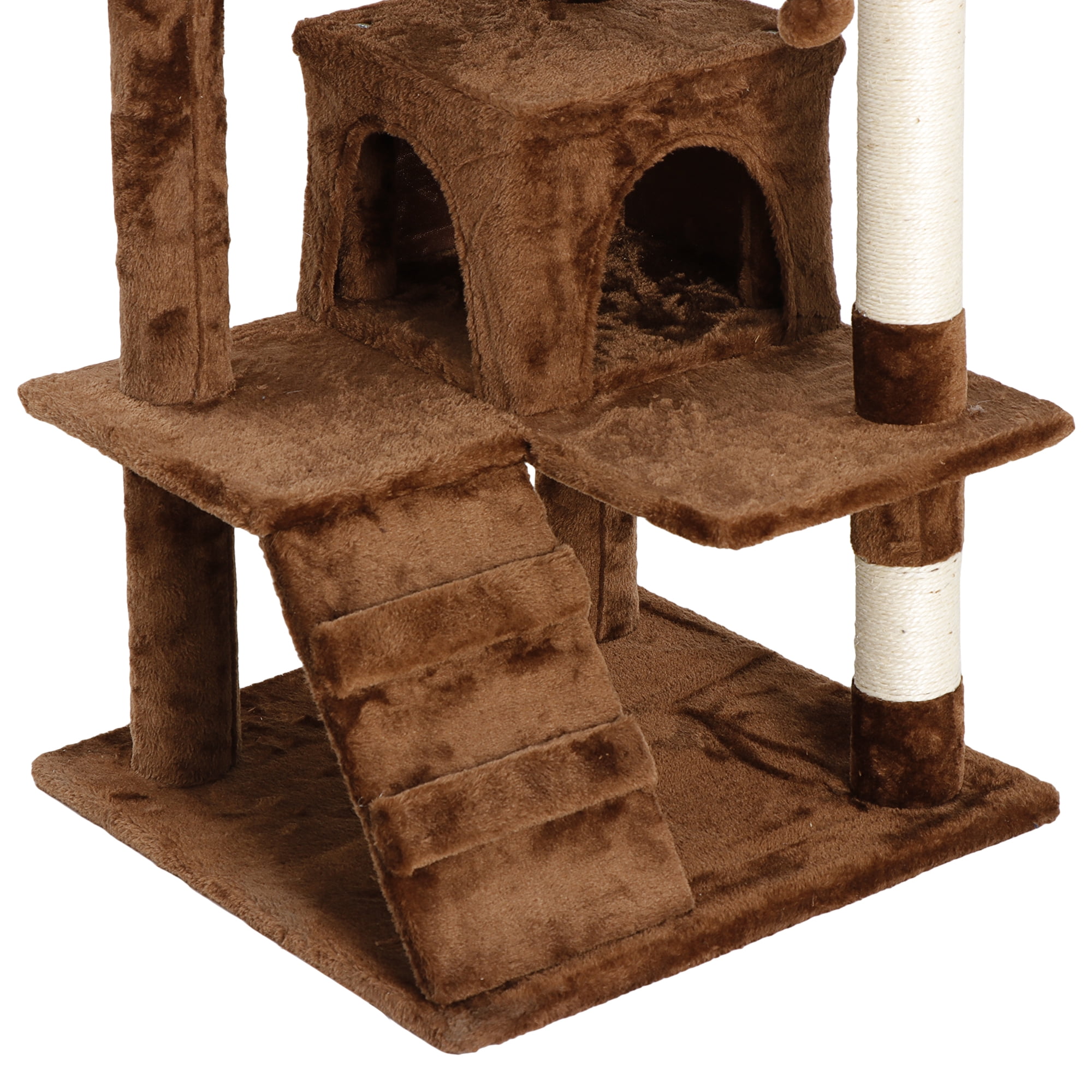 ZENY 53" Cat Tree Multi-Levels Condos Scratching Post Tower Play House, Brown
