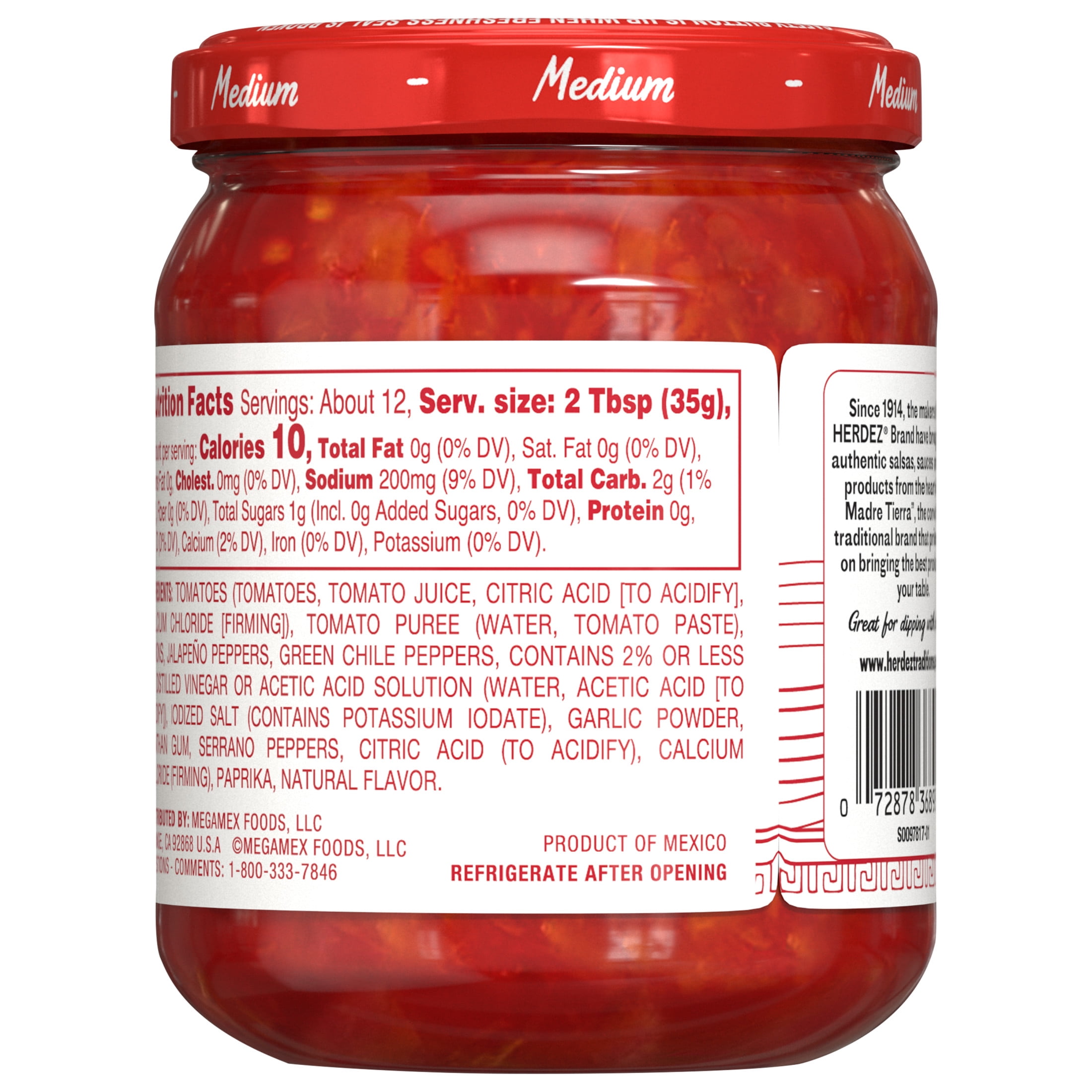 (3 pack) HERDEZ Chunky Salsa Medium, Tortilla Chip Dip, Shelf Stable, 15 oz  Glass Jar